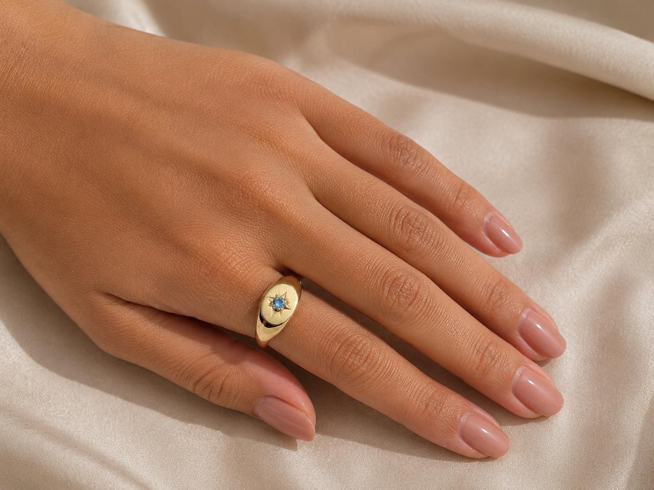 Baby blue Pinky Ring