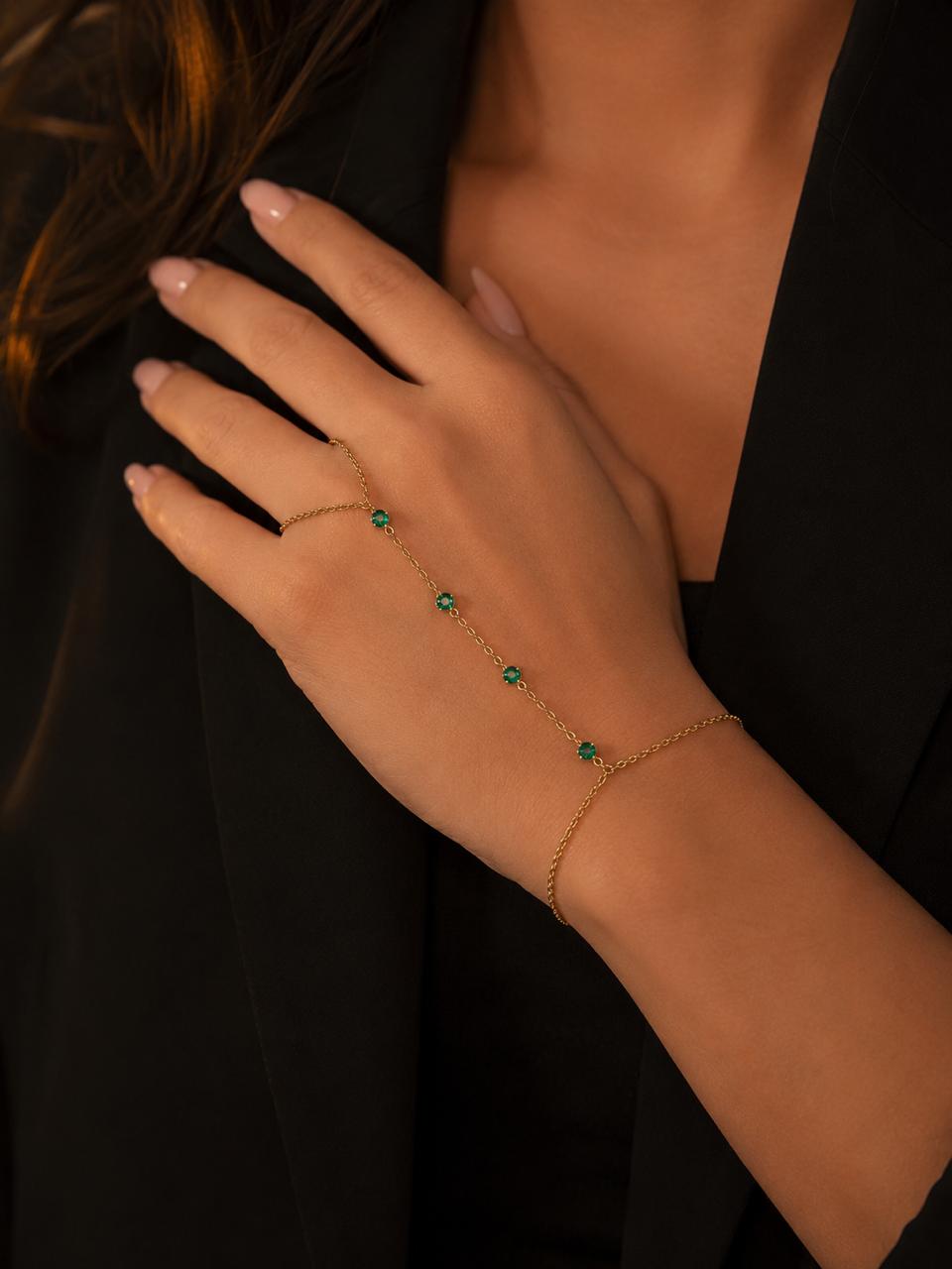Emerald Hand Chain