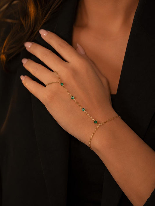 Emerald Hand Chain